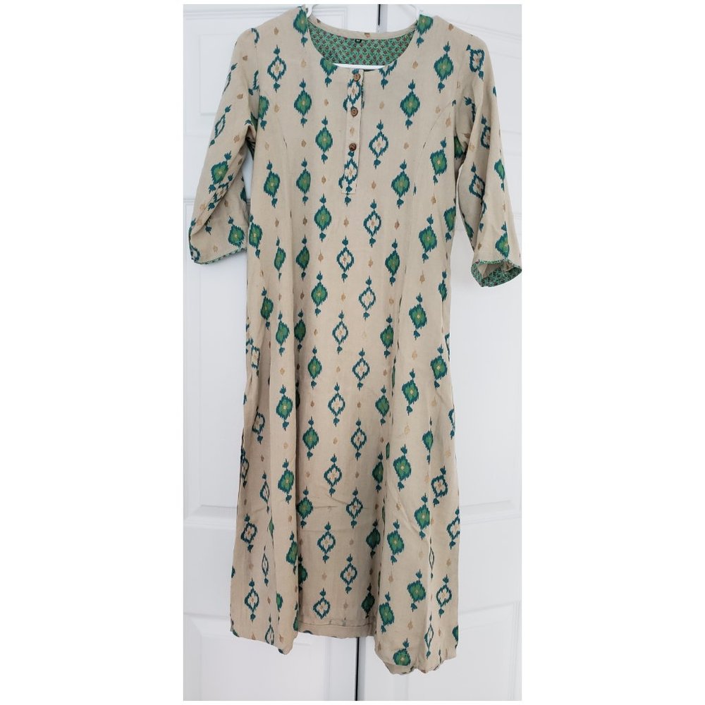 Cotton silk beige kurta